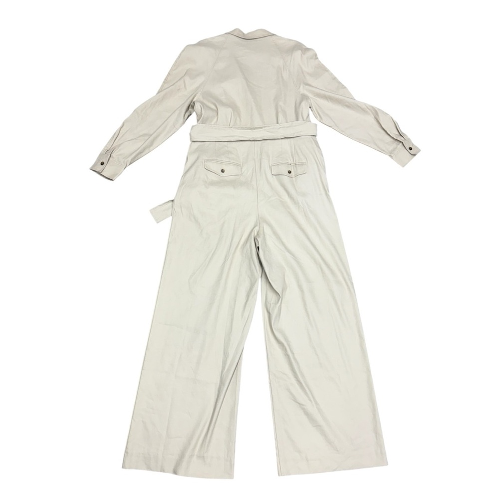 Ann Taylor Beige Linen Blend Wide-Leg Jumpsuit Size 14 - Picture 5 of 9